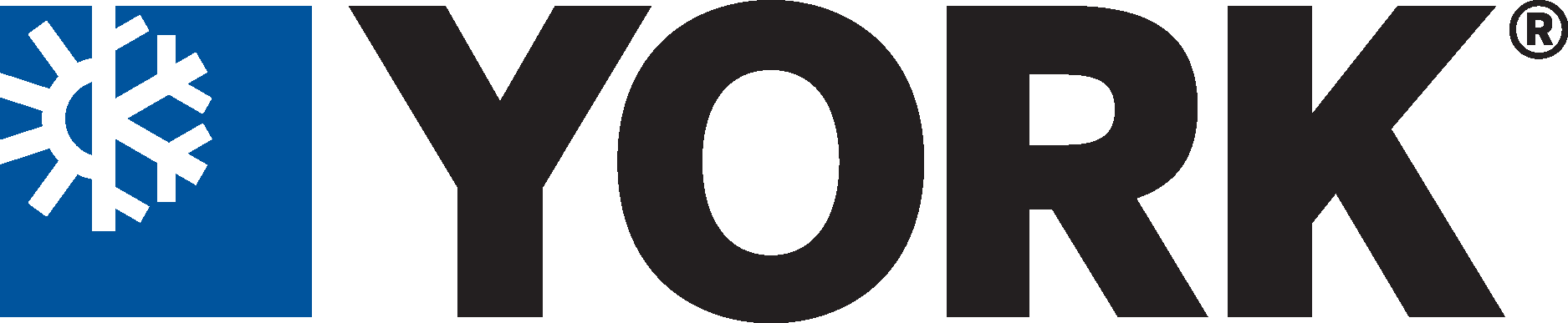The York logo: a snowflake in a blue square next to the black word