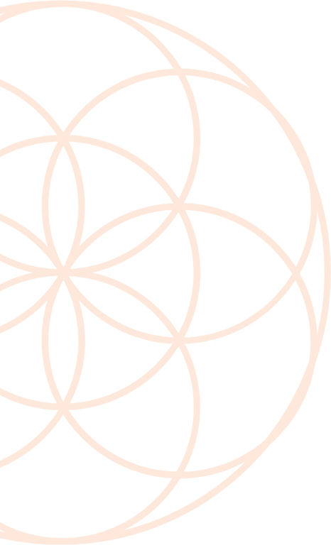 A close up of a flower of life on a white background.