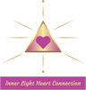 The logo for inner light heart connection shows a triangle with a heart inside of it.