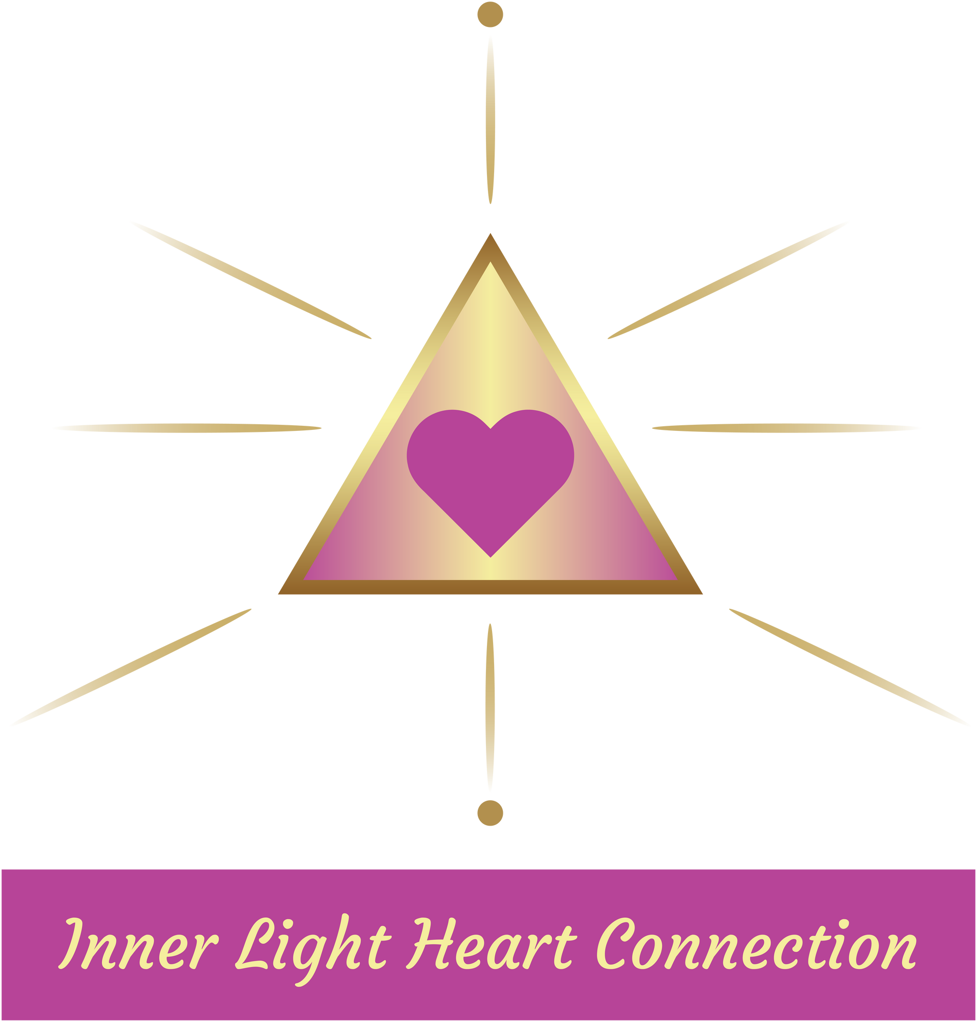 The logo for inner light heart connection shows a triangle with a heart inside of it.