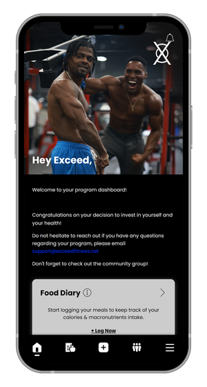 A cell phone with a picture of two muscular men on the screen.