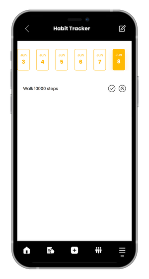 A cell phone with a white screen and yellow icons on it.
