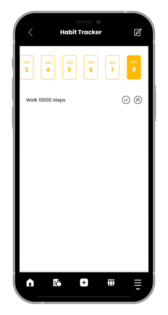 A cell phone with a white screen and yellow icons on it.