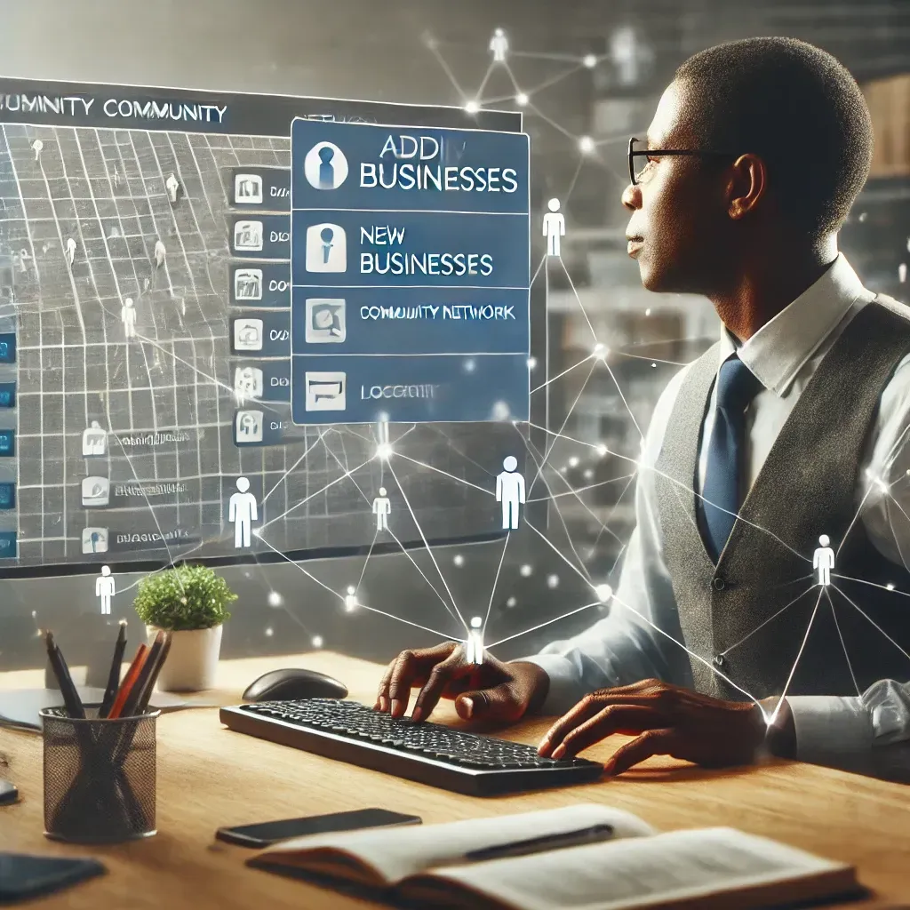 A man is sitting at a desk using a computer.