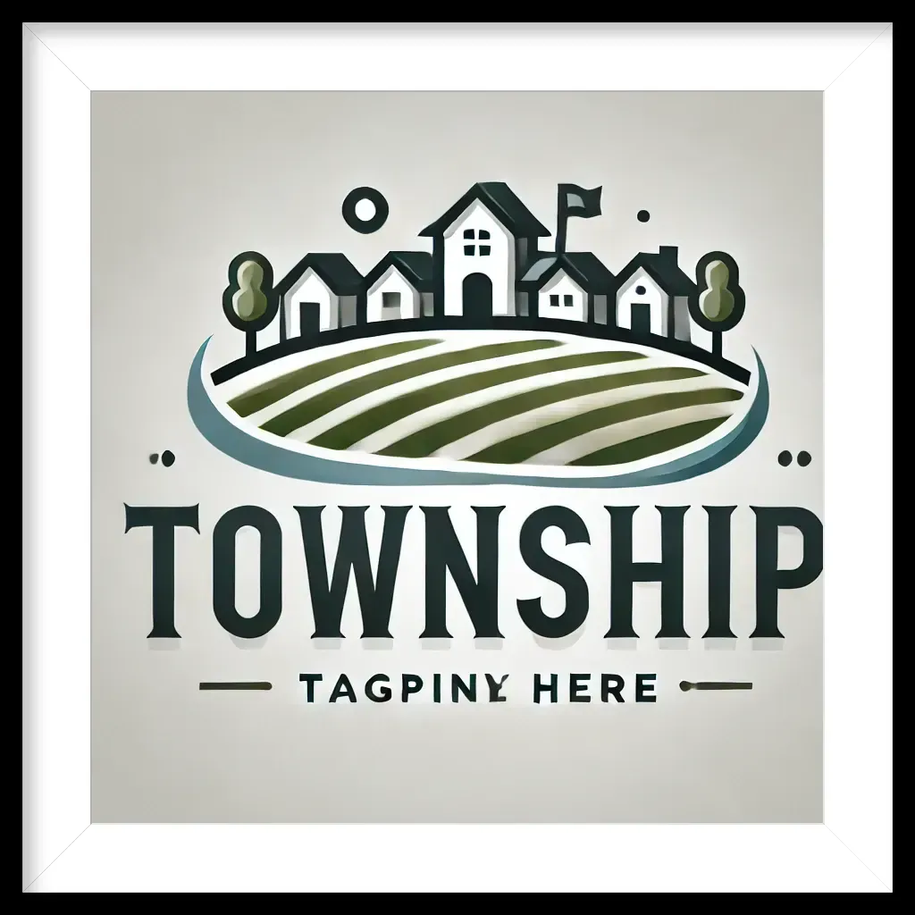 A logo for a township with houses on a hill