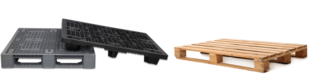 Plastic pallets out preform wooden pallets