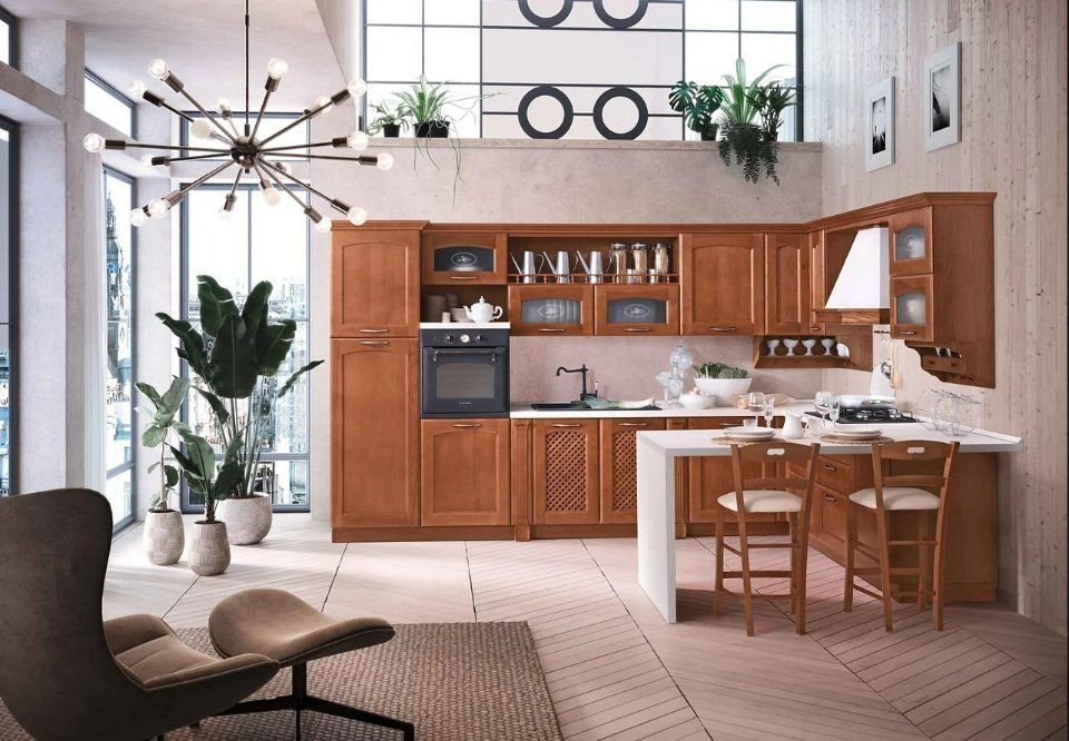 cucina classica in legno chiaro