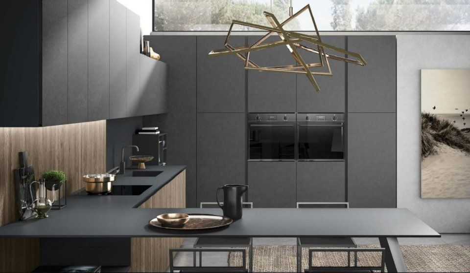 cucina grigia moderna