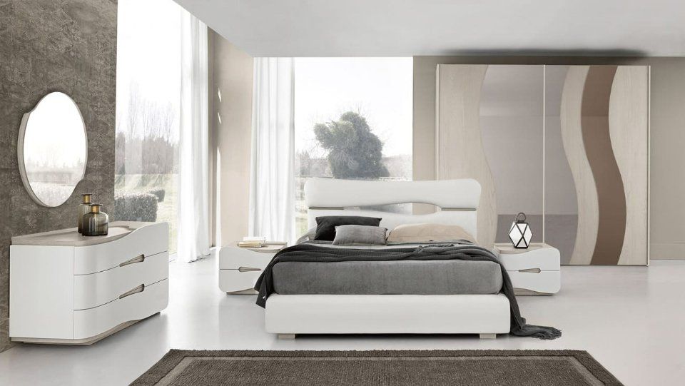 camera da letto del brand adriatica in showroom