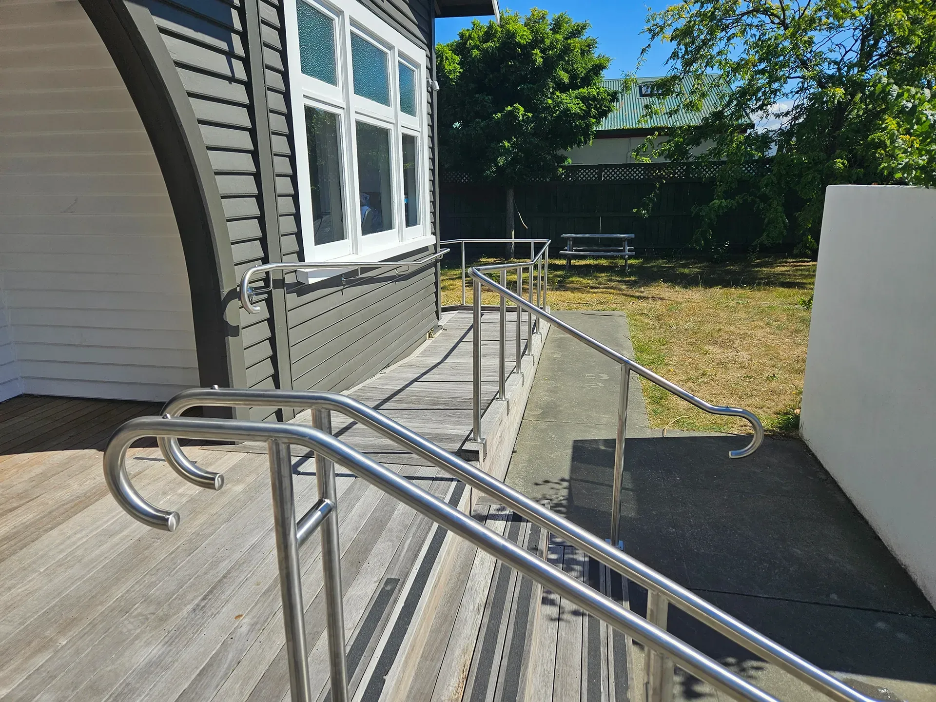 Architectural and site stainless fabrication; handrails, balustrades, and structural features that combine strength, safety, and finish.