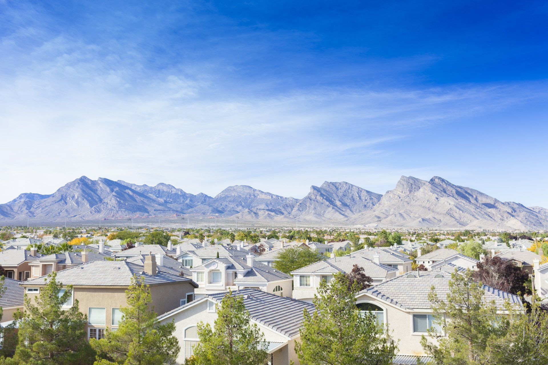 Aerial of houses in Las Vegas Residential