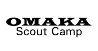 A black and white logo for omaha scout camp.