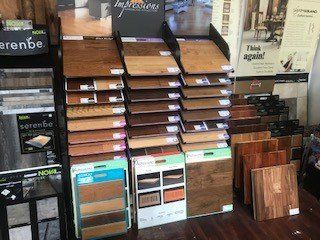 A display of hardwood floors in a store.