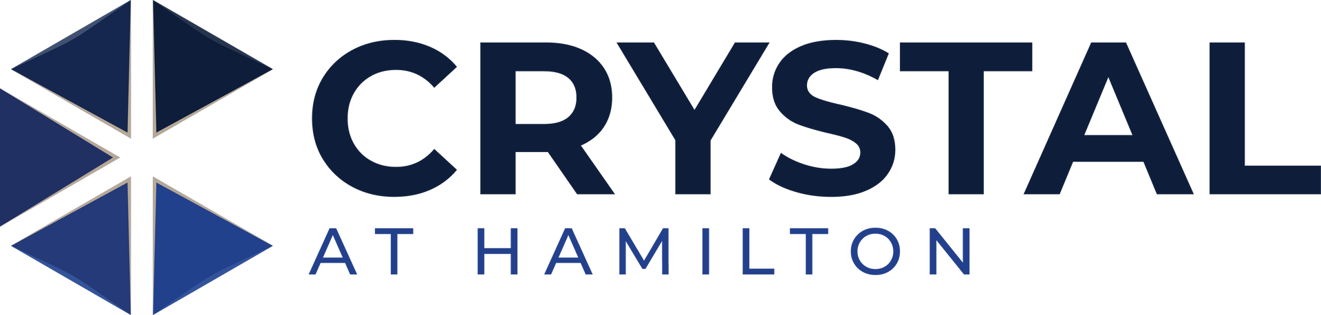 Crystal at Hamilton logo with a dark blue crystal graphic and text.