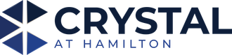 Crystal at Hamilton logo with a dark blue crystal graphic and text.