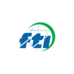 Un logotipo azul y verde con un globo en el medio.