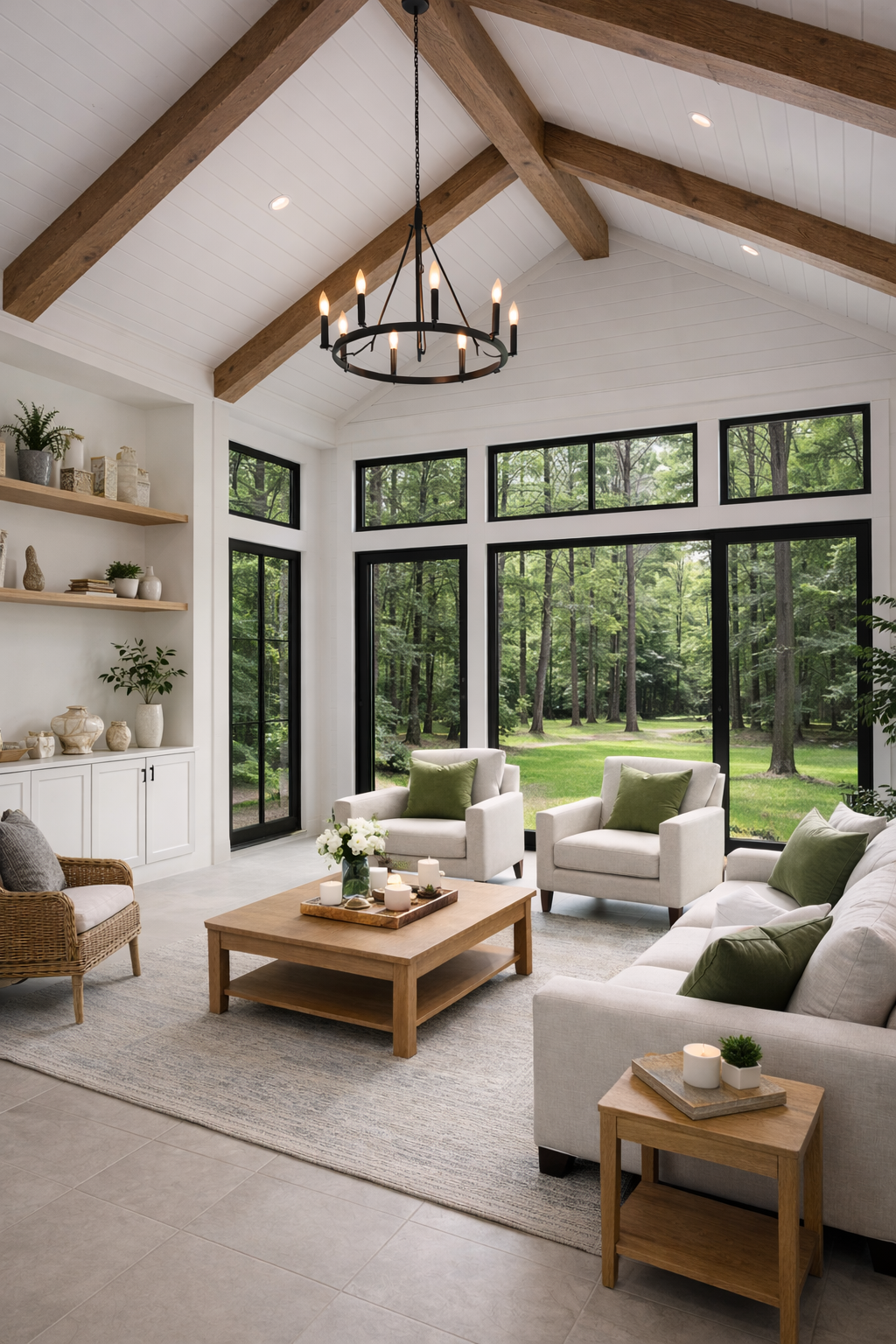 A house that is being built with a ladder on top of it