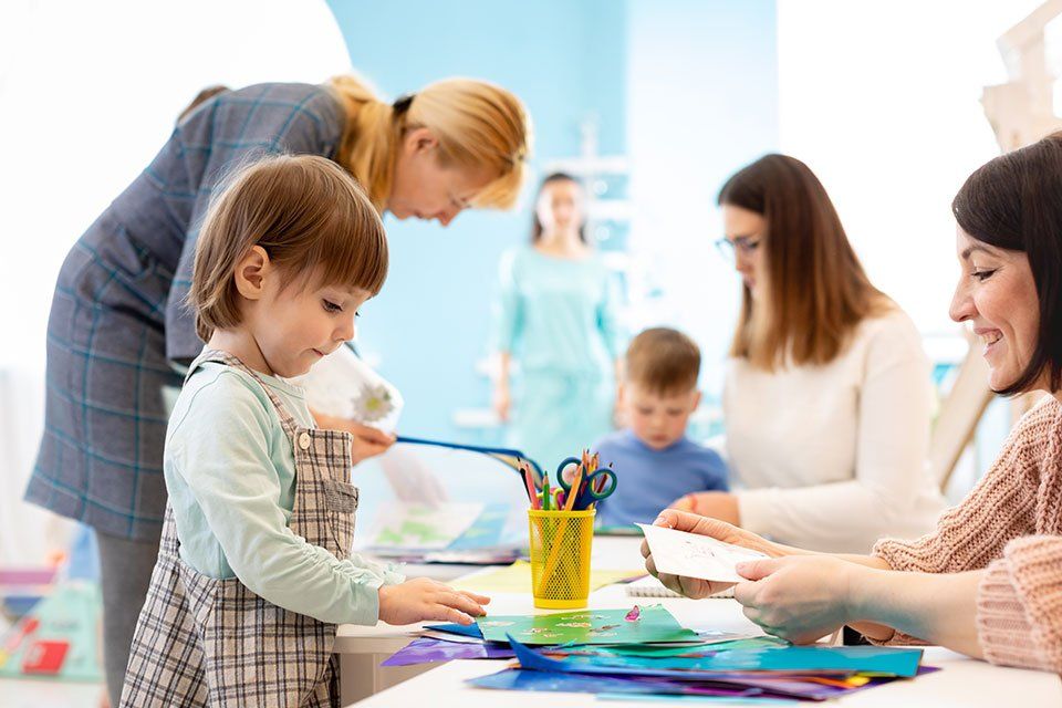 Children learning at child care centre