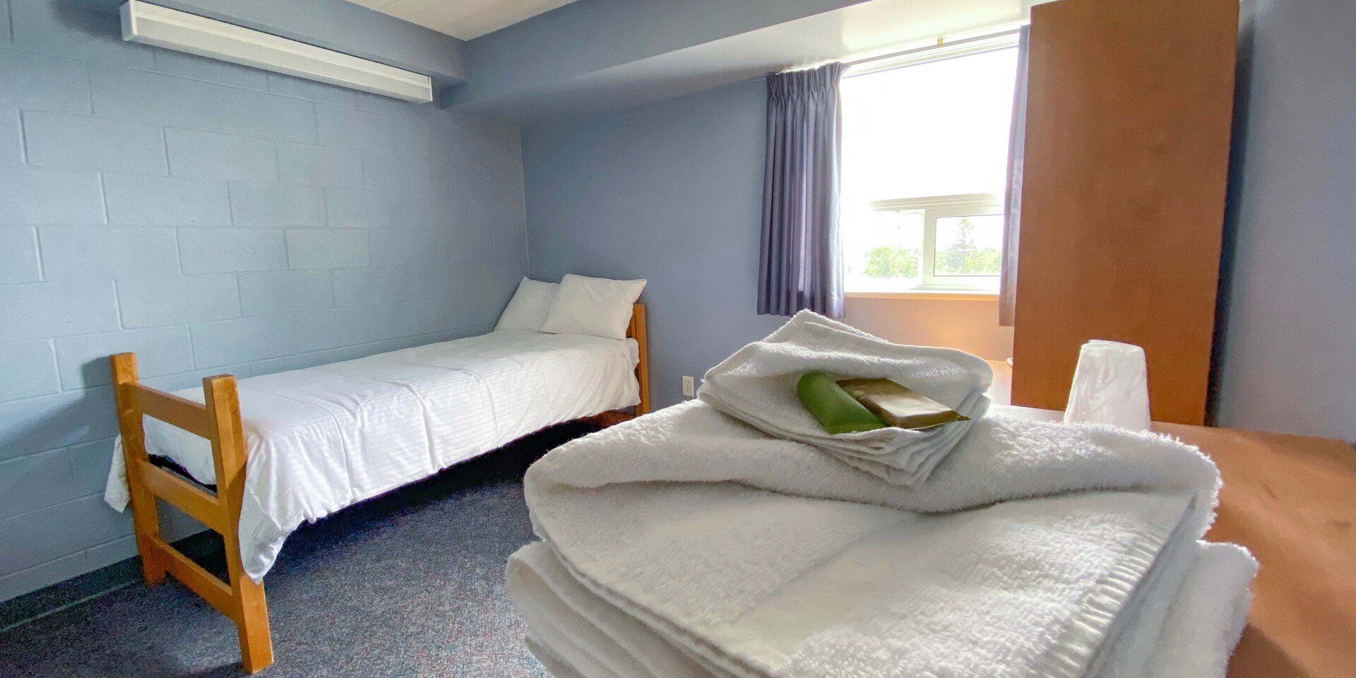 Bedroom with supplied linen