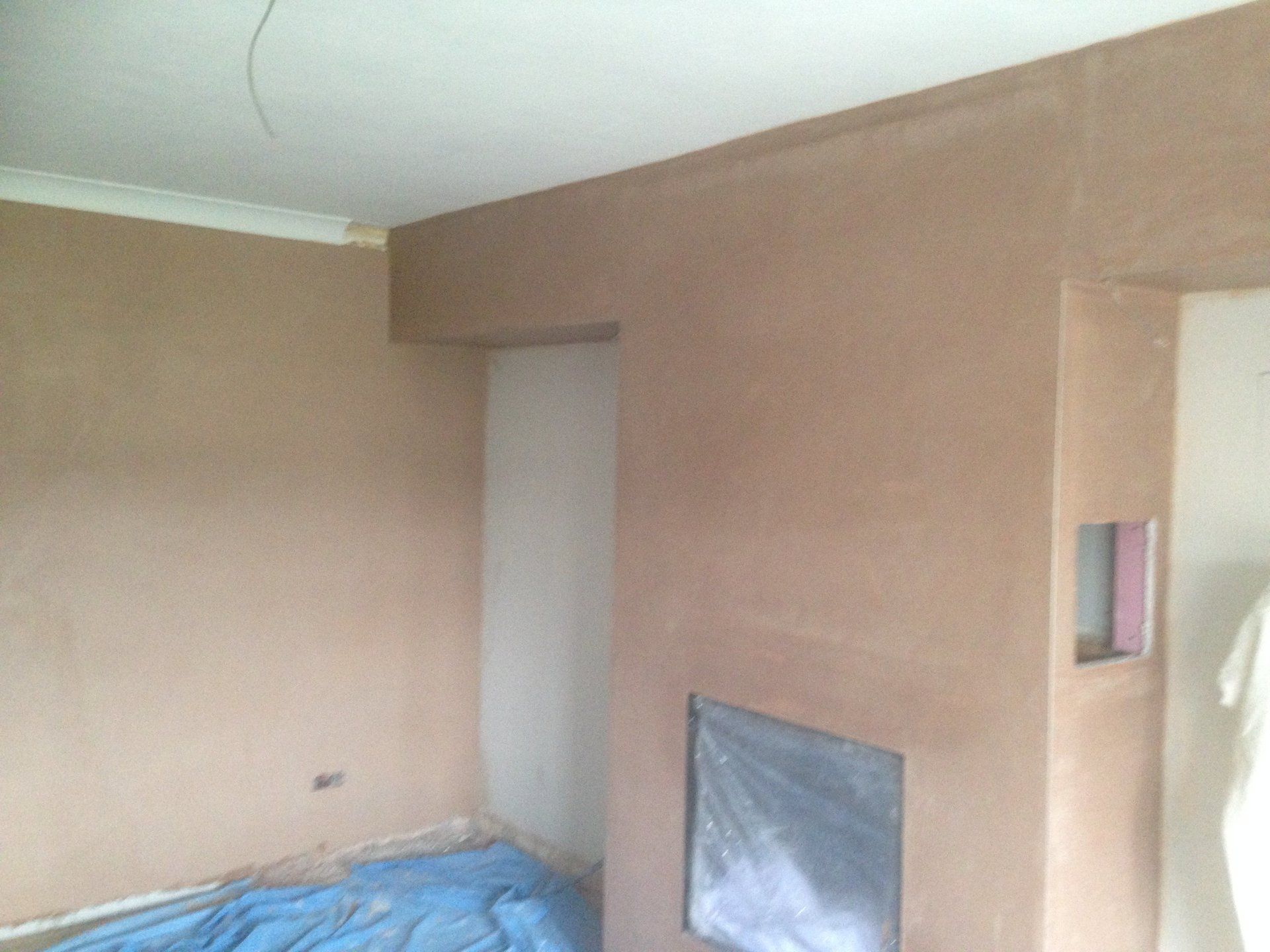 plastering walls