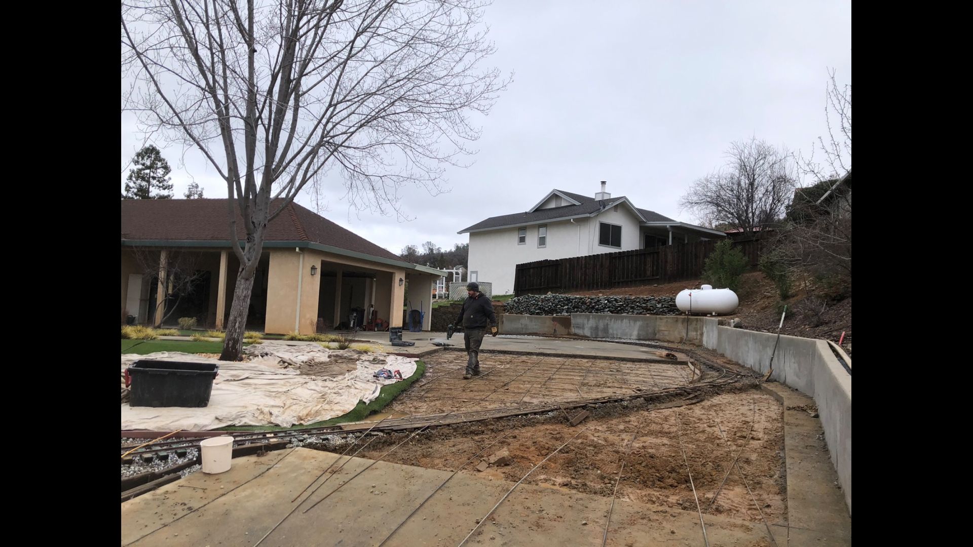 pouring driveway concrete