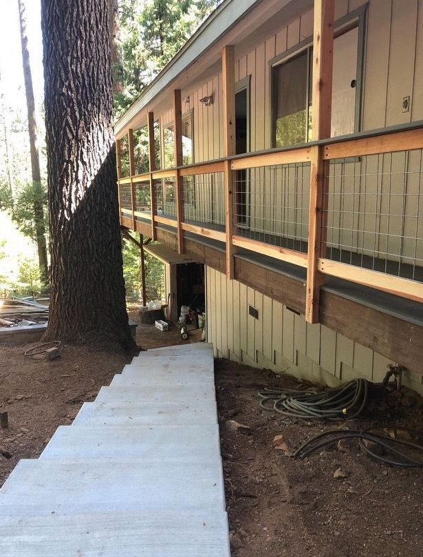 finished concrete side stairs