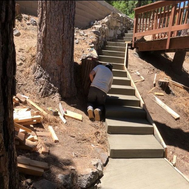 concrete stairs up hill