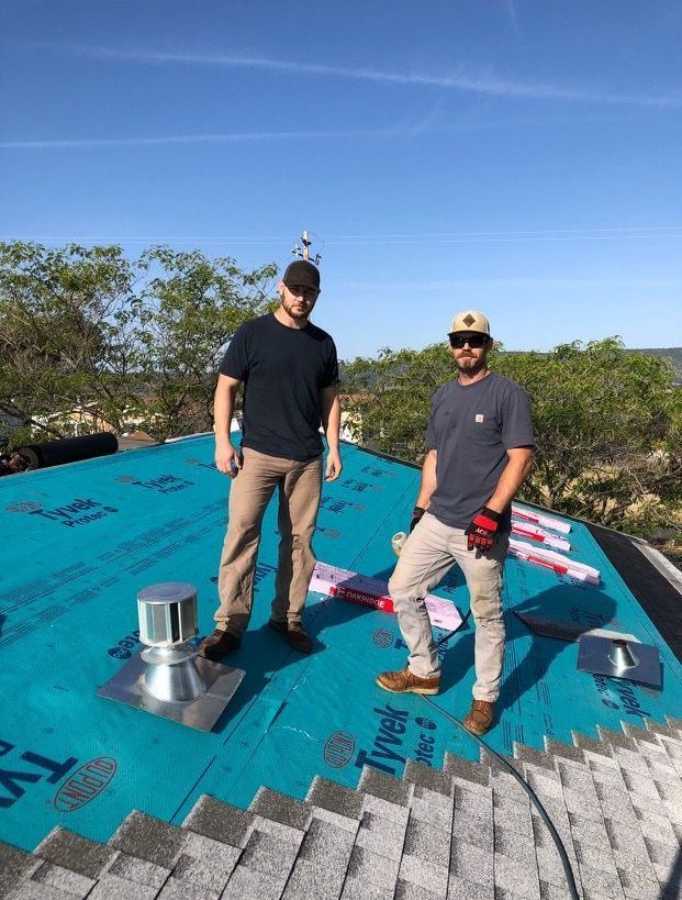 Matt and Buddy on roof