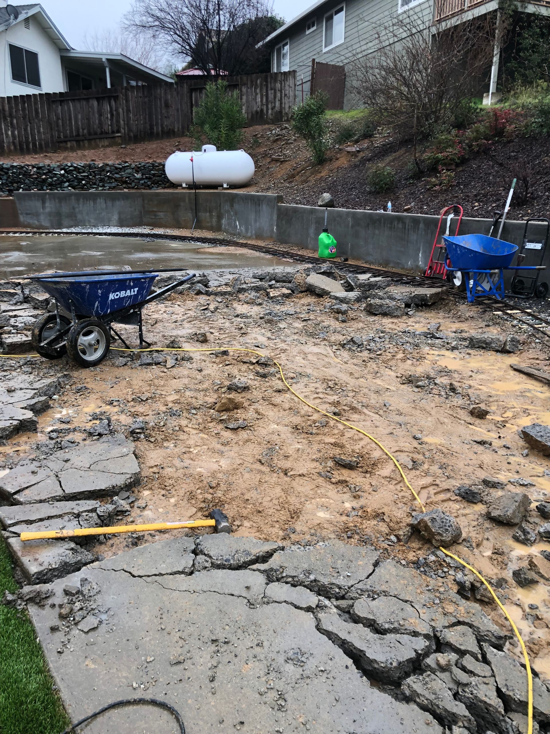 breaking up old driveway