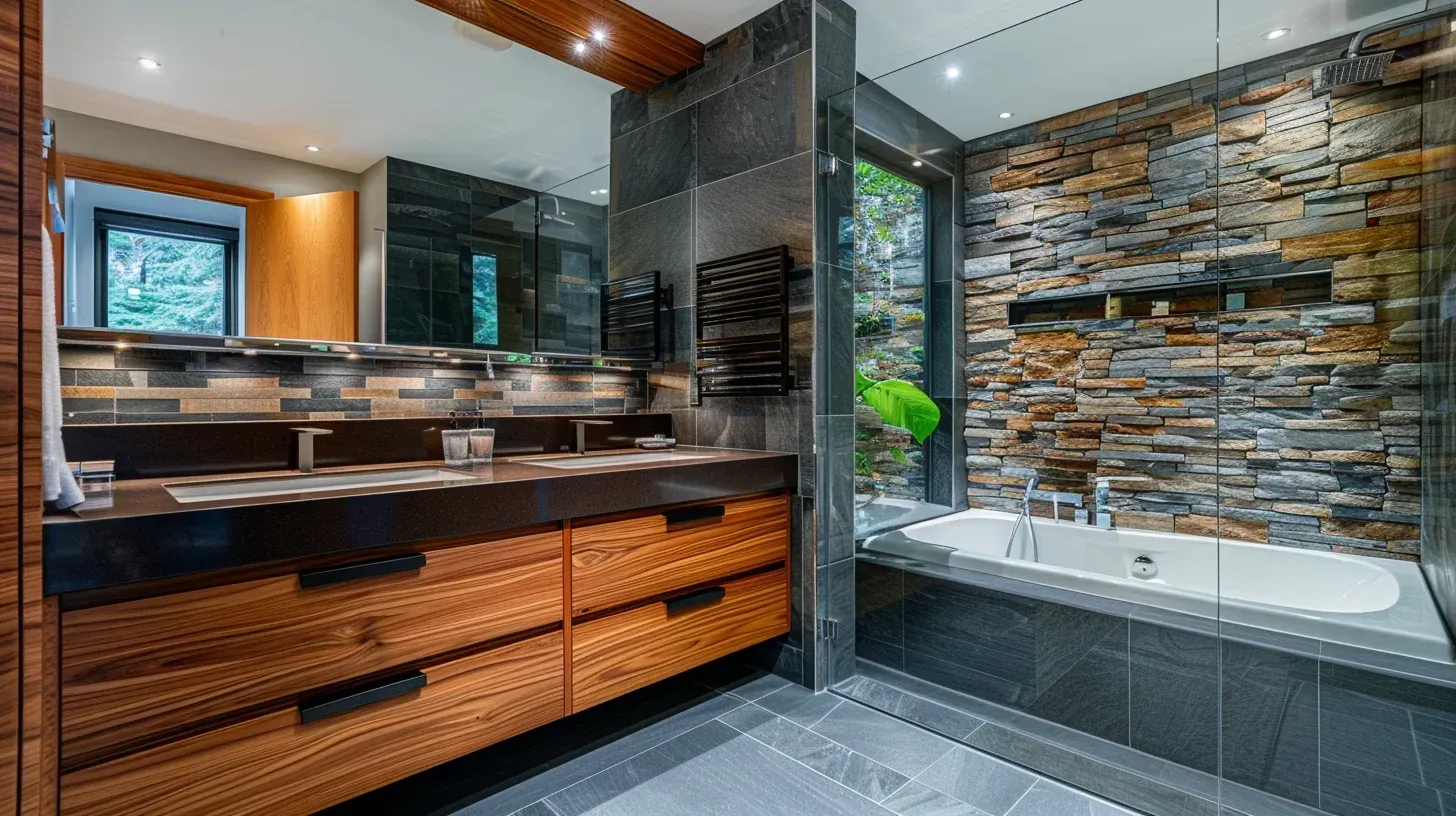 Spa-style bathroom renovation Vancouver featuring soaking tub and designer mosaic backsplash. Linear drain system improves shower drainage efficiency. Built for moisture-heavy Vancouver climate conditions.
Metro Vancouver bathroom remodeling project with floating vanity and brushed nickel fixtures. Smart mirror technology enhances functionality. Sustainable materials used throughout renovation.
Vancouver bathroom remodel before and after showcasing layout optimization and storage redesign. Waterproof cement board protects framing structure. Installed by certified renovation experts.
High-quality bathroom renovation Vancouver BC with glass tile backsplash and marble flooring. Frameless shower enclosure creates seamless look. Backed by insured and bonded contractors.
Bathroom remodeling Vancouver Lower Mainland including tub replacement and wall tile installation. Upgraded plumbing ensures efficient drainage. Comprehensive renovation package offered.