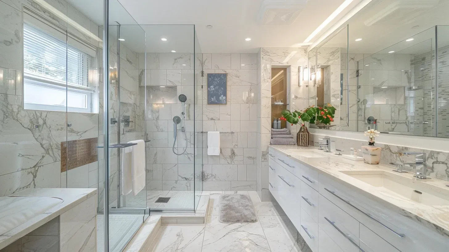High-end bathroom remodeling Vancouver including marble countertop installation and brushed gold plumbing fixtures. Heated floors and programmable thermostat enhance year-round comfort. Executed by insured and bonded renovation contractors.
Affordable bathroom renovation Vancouver with vanity replacement and tub-to-shower conversion upgrade. Ceramic tile flooring and upgraded exhaust fan improve ventilation efficiency. Transparent bathroom remodeling cost estimate provided before project start.
Vancouver bathroom remodel featuring custom shaker cabinetry and quartz vanity top fabrication. Frameless shower panels maximize visual openness and light flow. Backed by professional workmanship warranty coverage.
Metro Vancouver bathroom renovation including subfloor reinforcement and cement board backing for tile installation. Slip-resistant porcelain flooring ensures safety and durability. Fully compliant with plumbing and electrical inspection standards.
Residential bathroom remodeling Vancouver project with floating vanity and integrated under-cabinet LED lighting. Smart exhaust fan reduces condensation and moisture buildup. Designed for long-term structural integrity.
