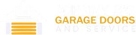 Logo for "Garage Doors and Service," featuring a stylized yellow garage door icon next to the company name.