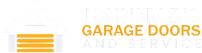 Logo for "Garage Doors and Service," featuring a stylized yellow garage door icon next to the company name.