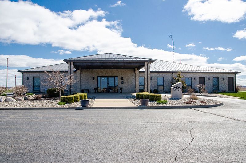 Exterior view of Mishler Funeral Home & Cremation Center in Milford, IN.