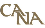 A logo for a company called cana on a white background.