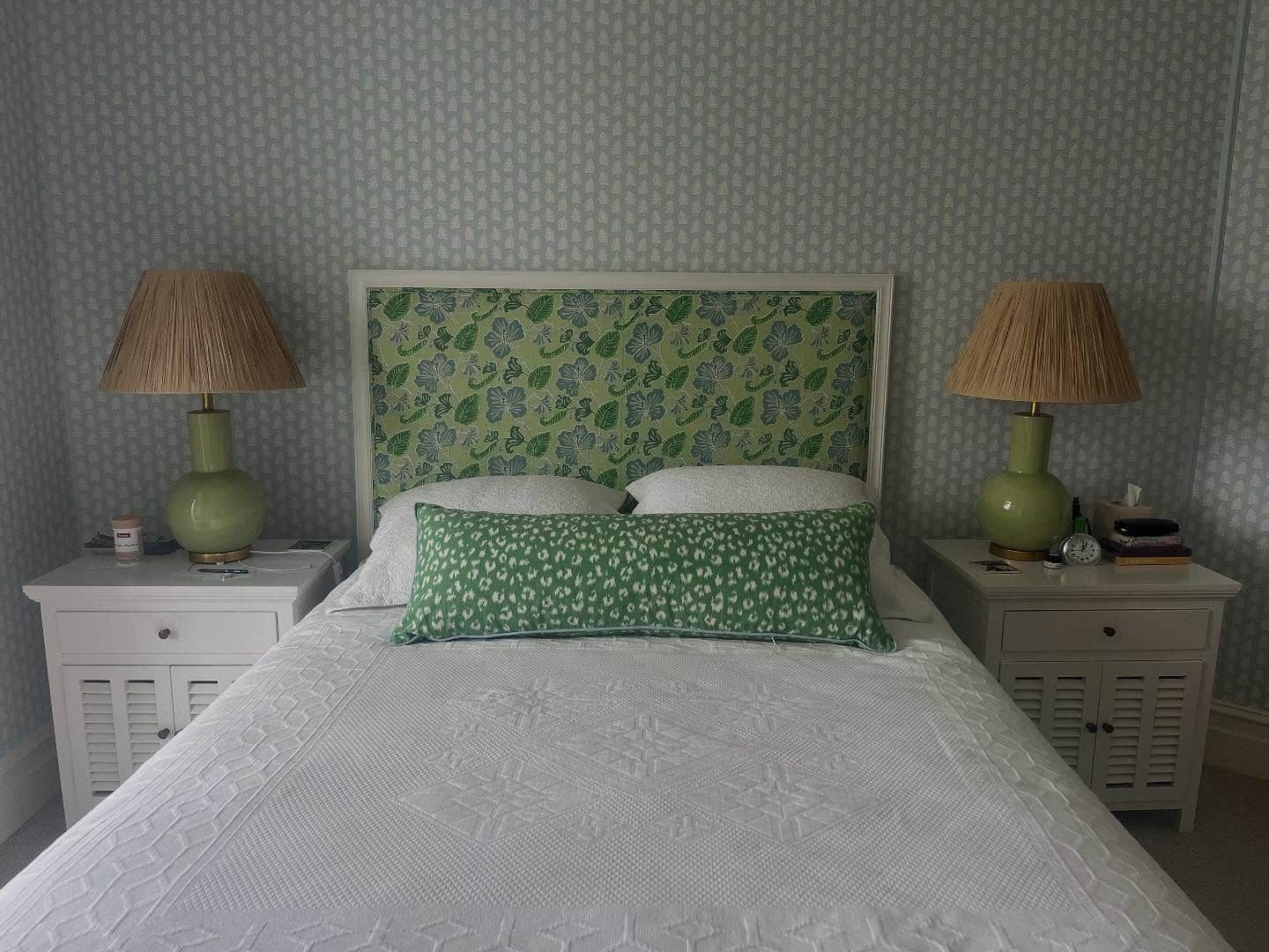Bedroom with White Bed and Pillow — Metreson Upholstery In Unanderra, NSW