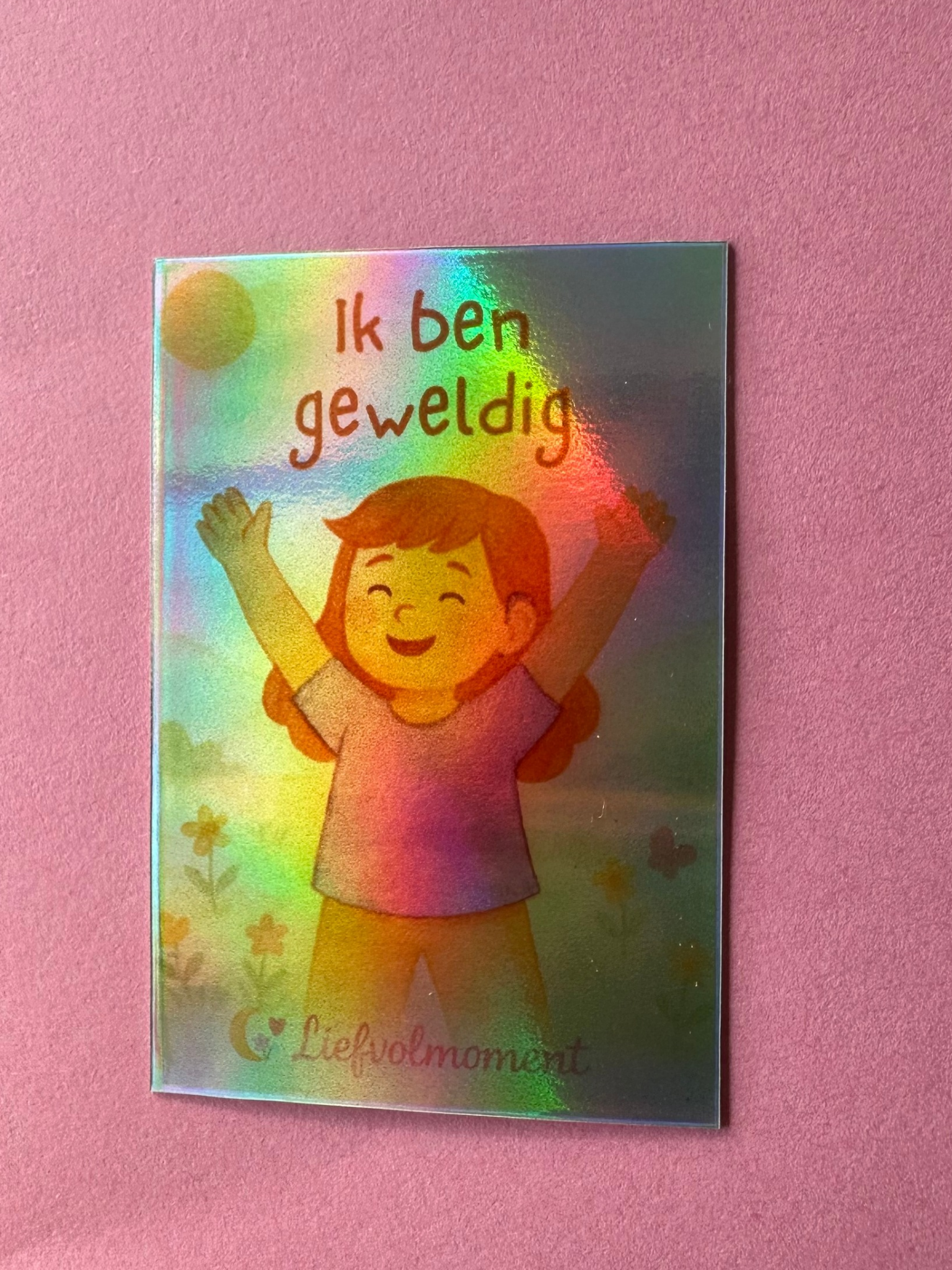 Een holografische kaart met de tekst