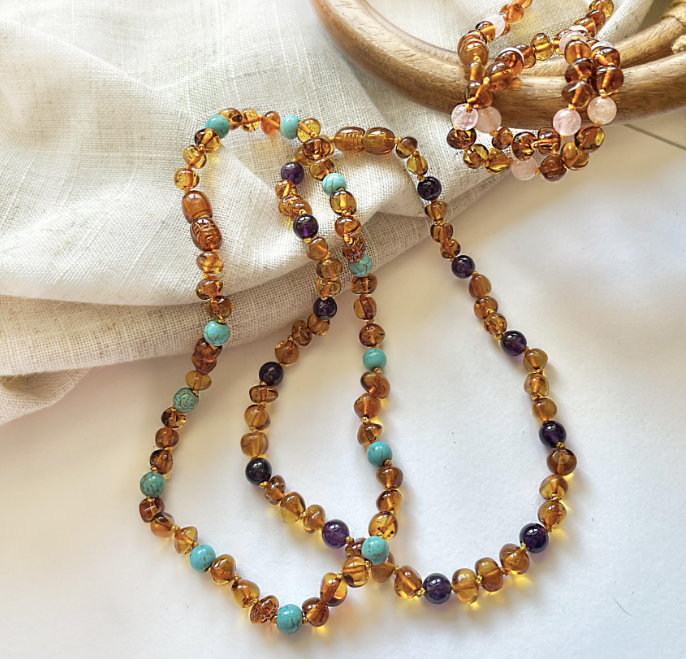 Barnsteen ketting baby/peuter met amethist