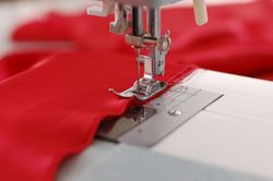Sewing machine and red cloth