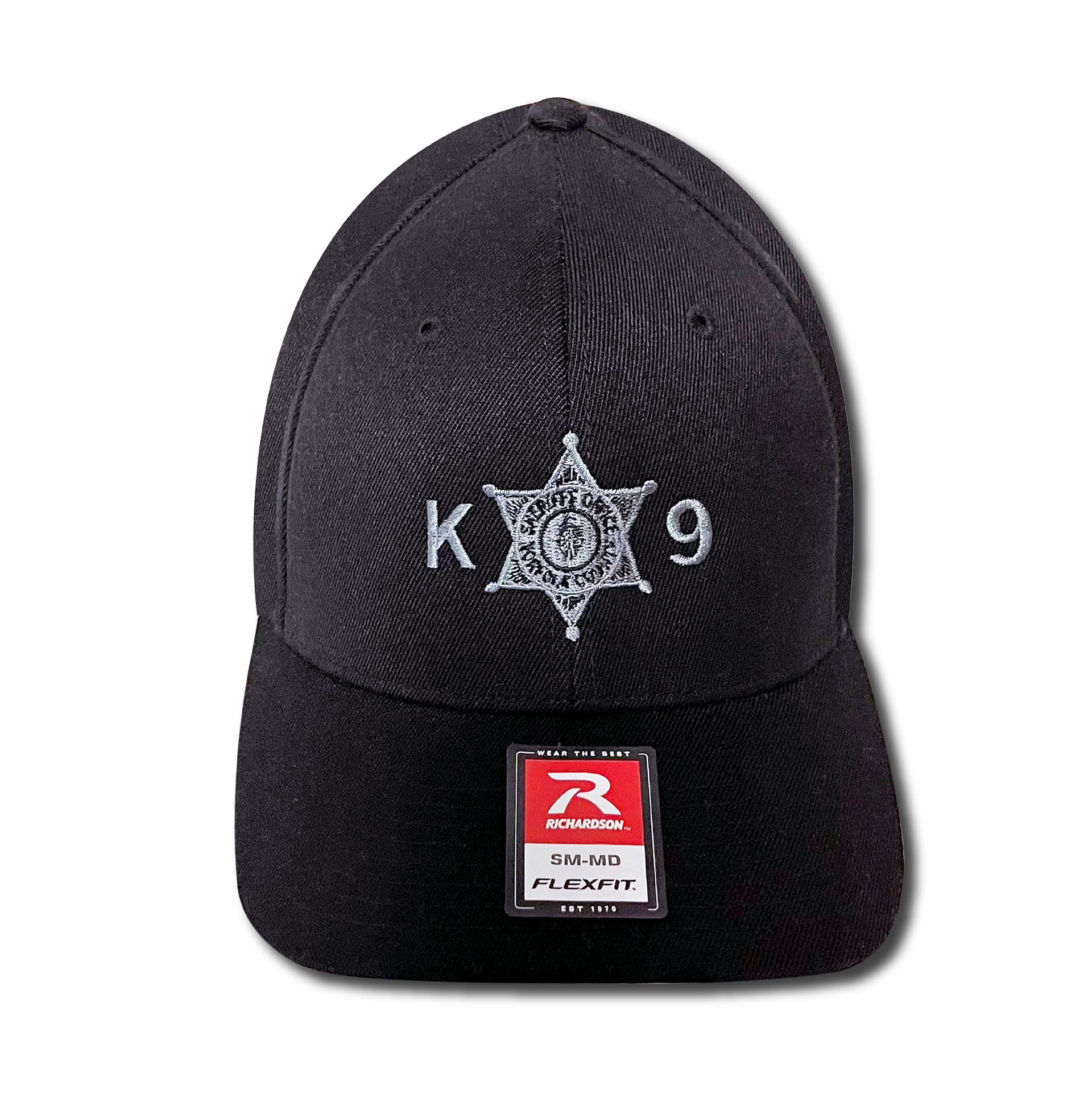 A black baseball cap with the number 9 on it