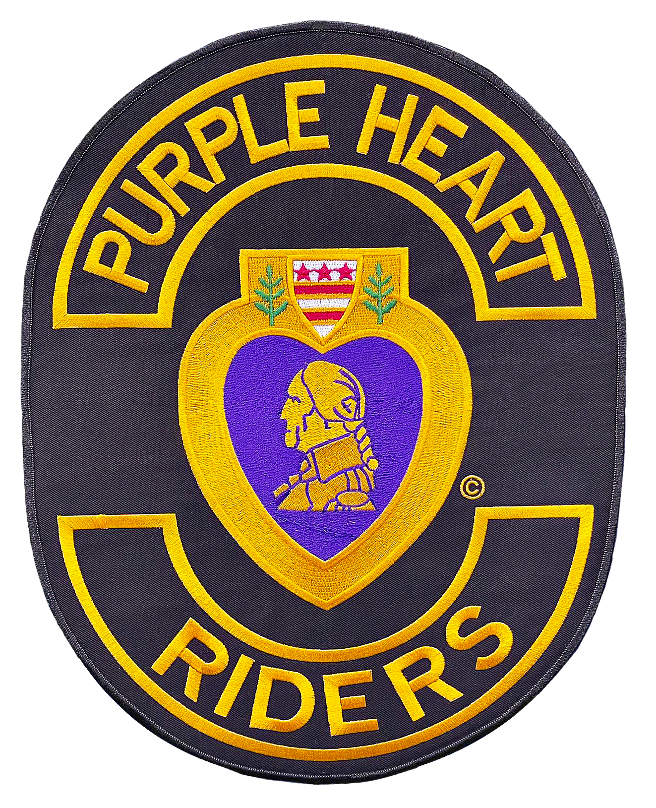 A patch that says purple heart riders on it