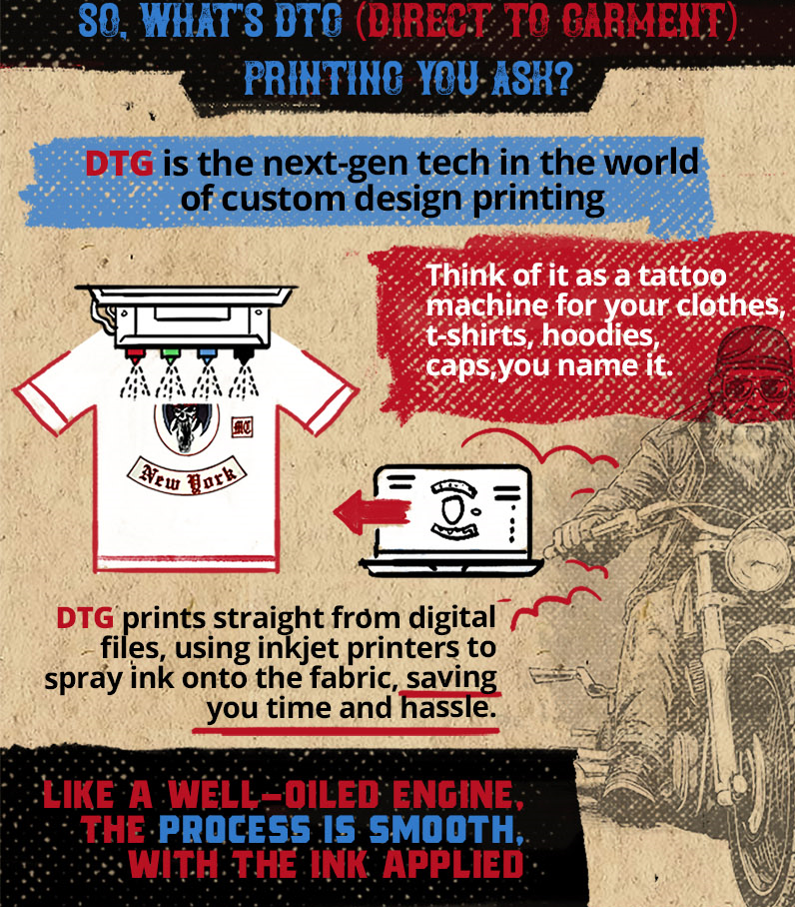 A poster that says ' so what 's dtg direct to garment printing you ash '