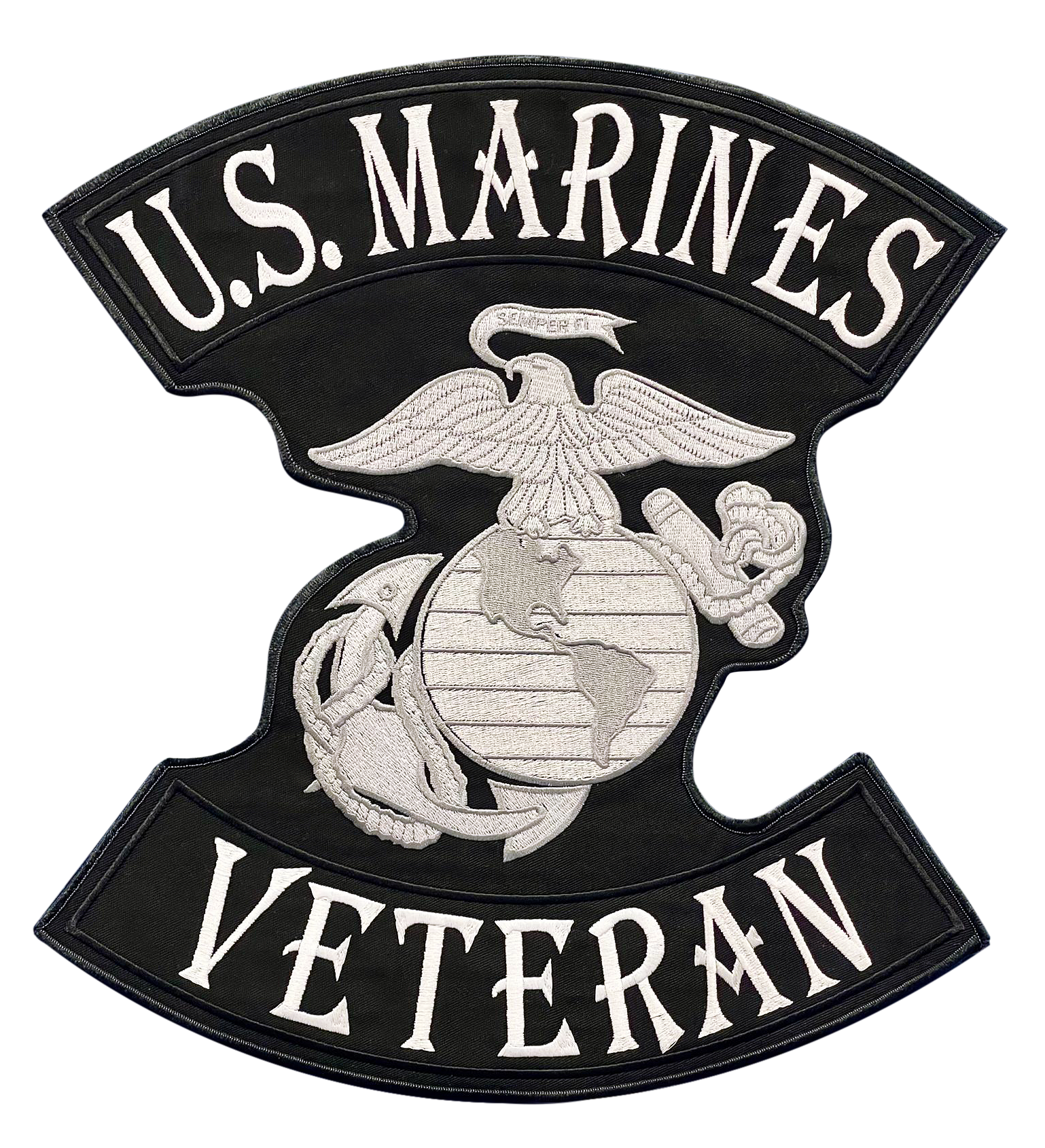 A u.s. marines veteran patch with an eagle on it