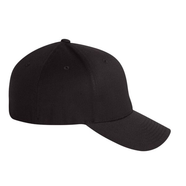 A black baseball cap on a white background