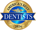 A badge that says america 's best dentists 2024