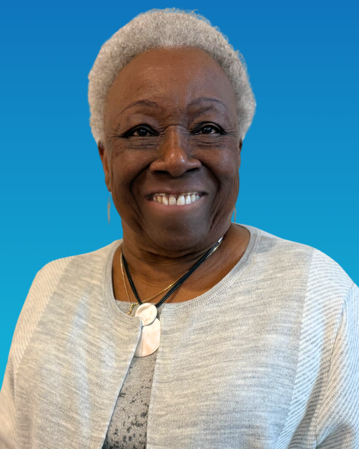 Silhouette of person with a diagonal line through it, inside a square frame. Blue gradient background.