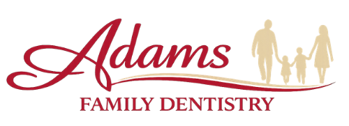 Blue dental-themed logo with a stylized tooth, a smile, and four sparkles.