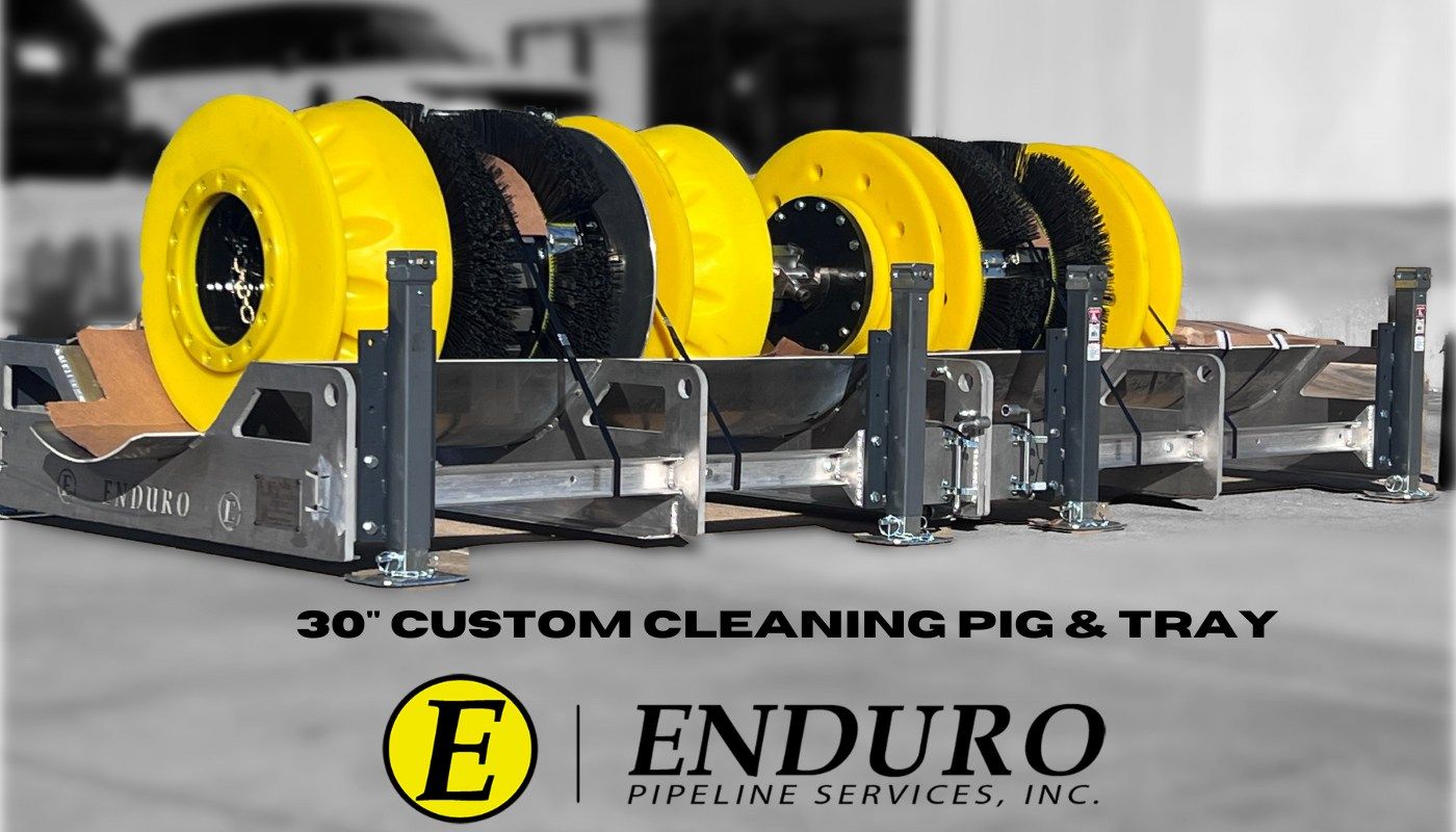 A picture of a custom cleaning pig and tray by enduro