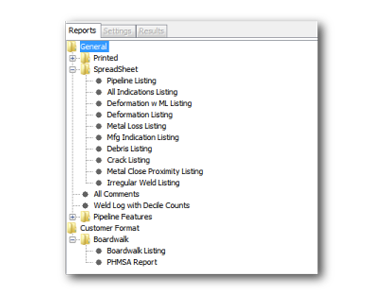 A computer screen shows a list of reports including pipeline listing