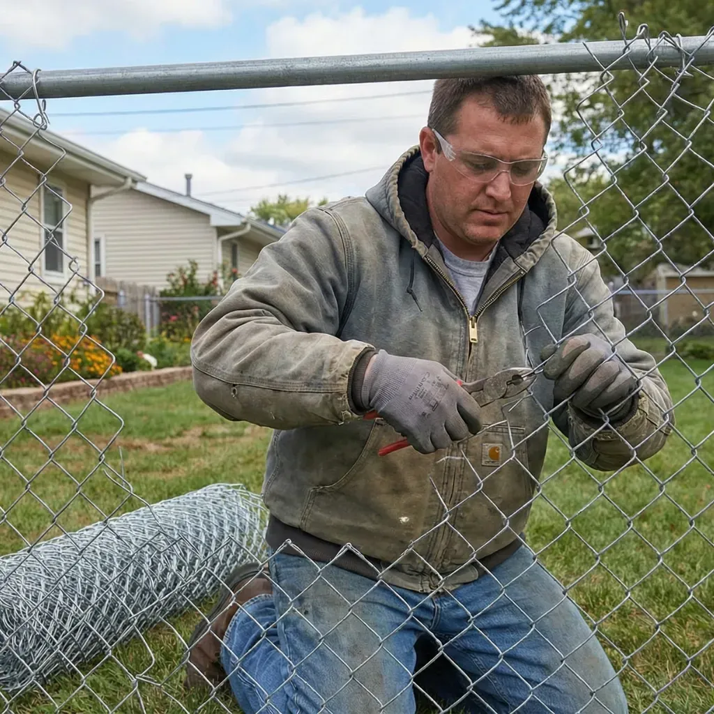 Durable chain link fence Cypress residential installation